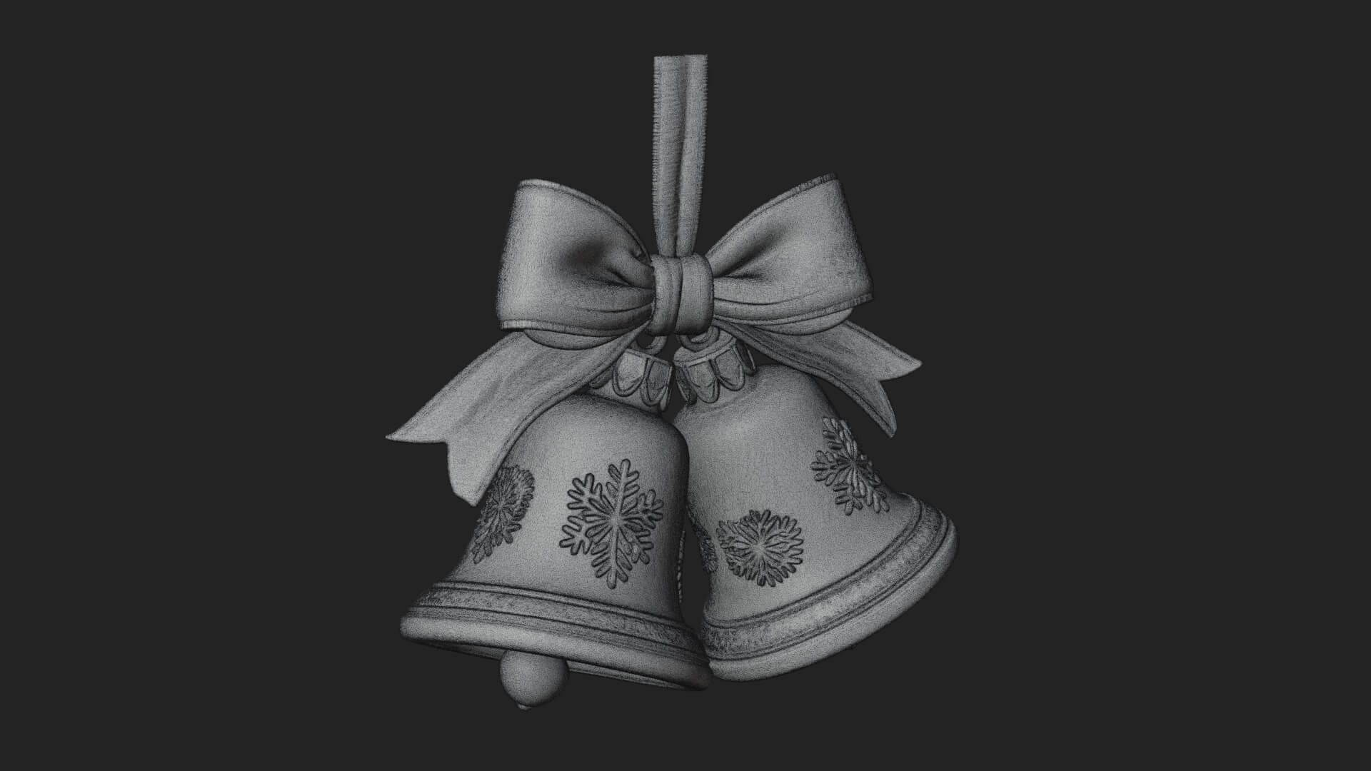 Golden Christmas Bells Ornament Design 3 3D Print Model 3D Model