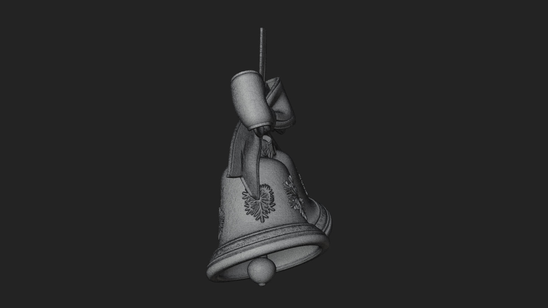 Golden Christmas Bells Ornament Design 3 3D Print Model 3D Model