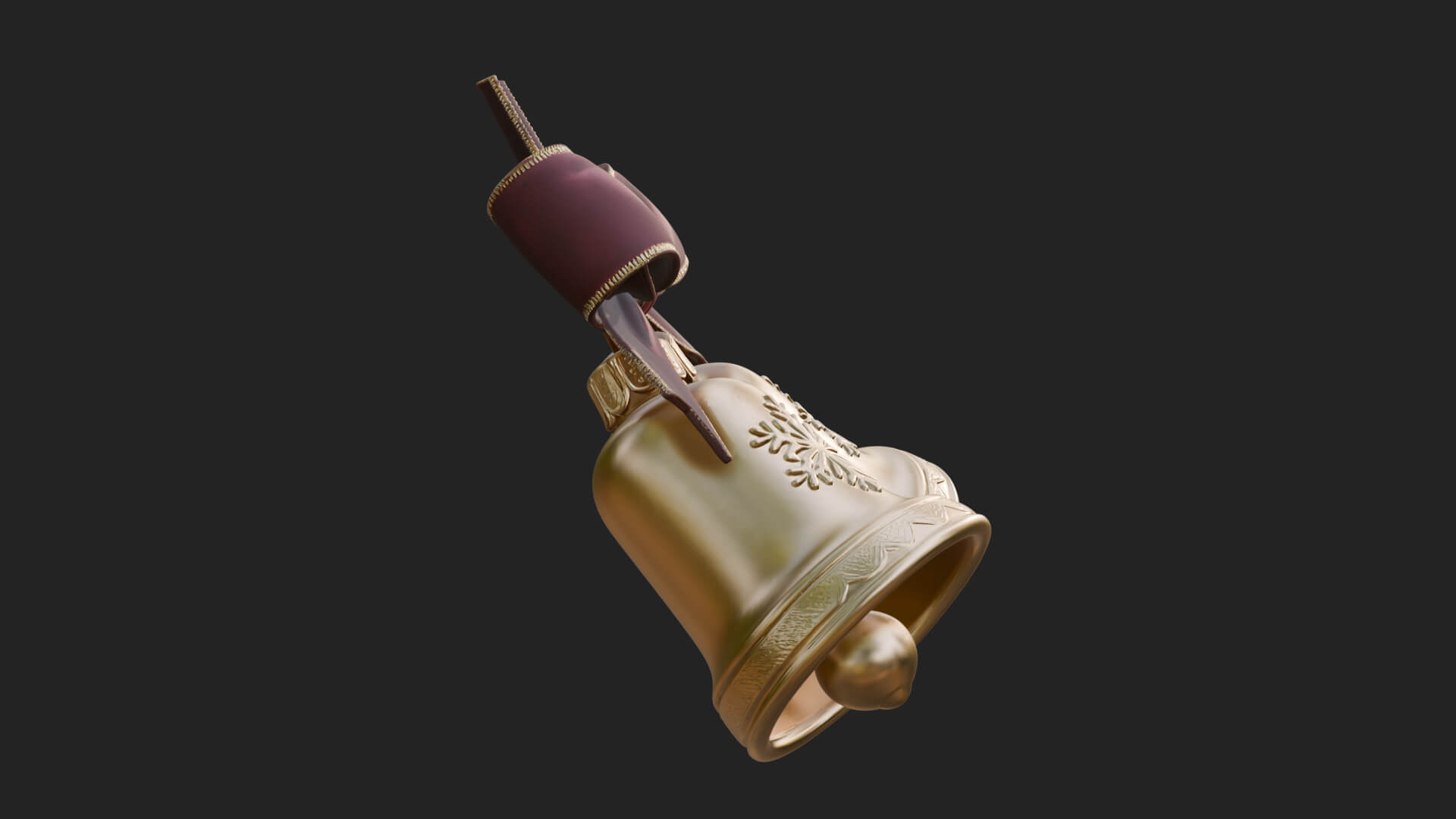 Golden Christmas Bells Ornament Design 4 3D Print Model 3D Model