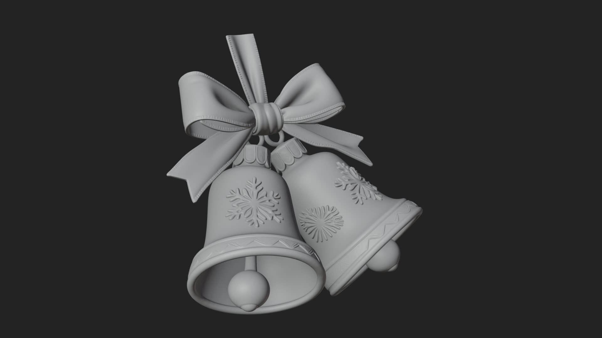 Golden Christmas Bells Ornament Design 4 3D Print Model 3D Model