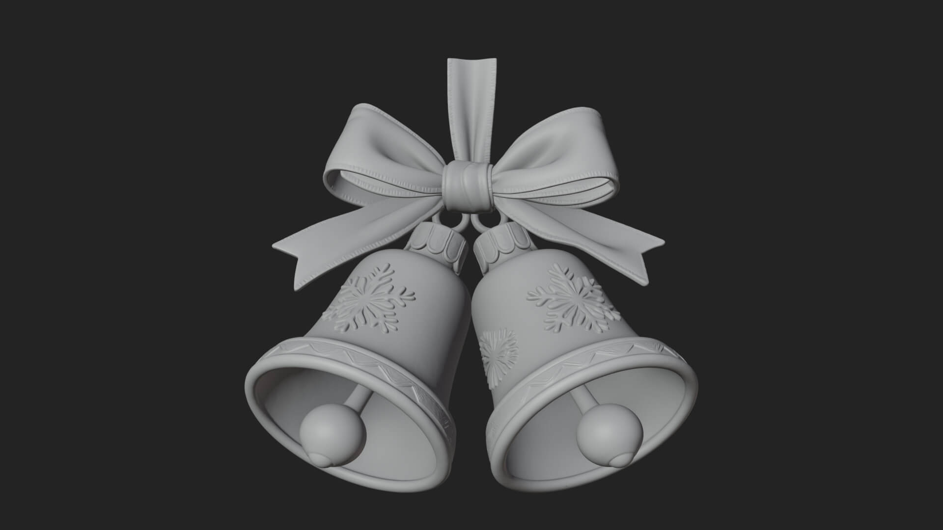 Golden Christmas Bells Ornament Design 4 3D Print Model 3D Model