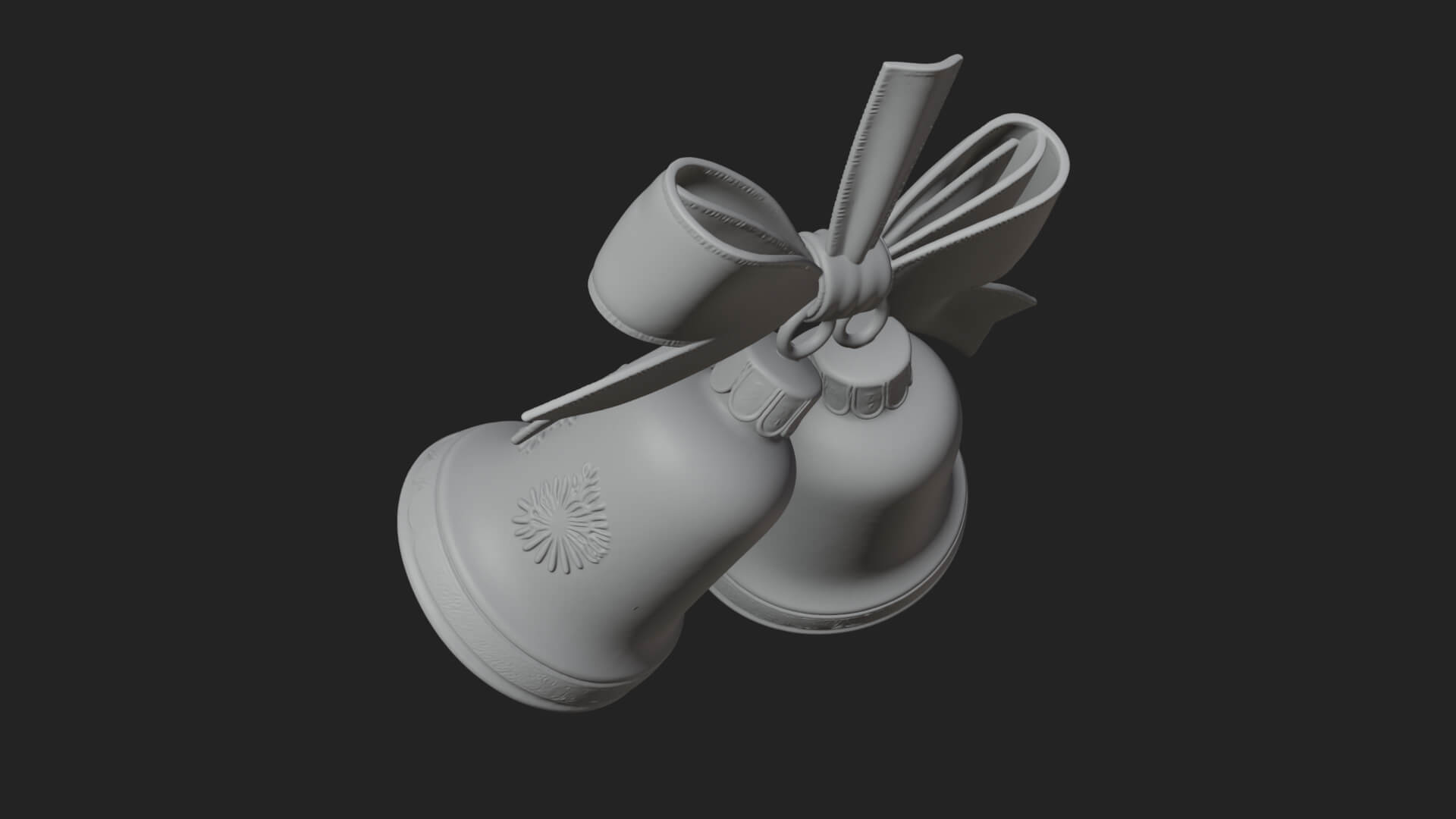 Golden Christmas Bells Ornament Design 4 3D Print Model 3D Model