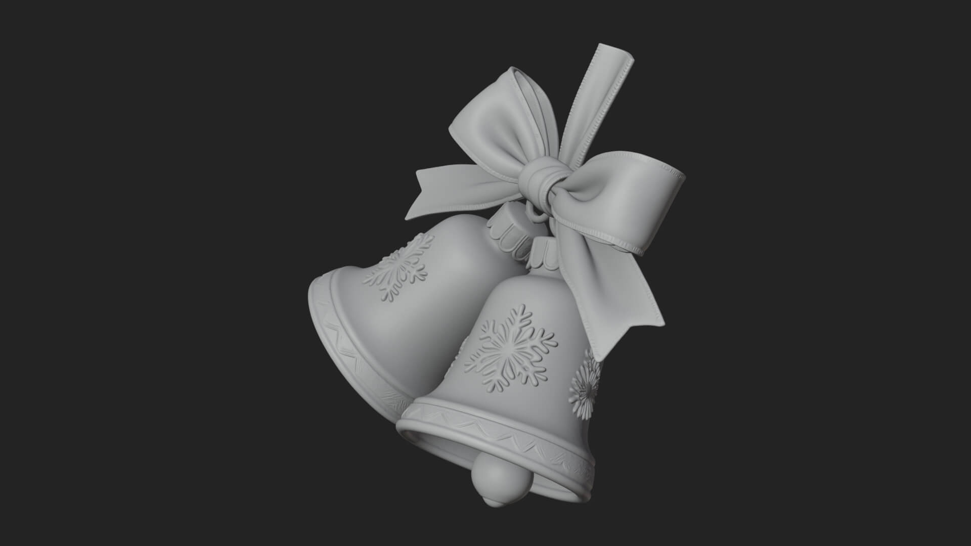 Golden Christmas Bells Ornament Design 4 3D Print Model 3D Model
