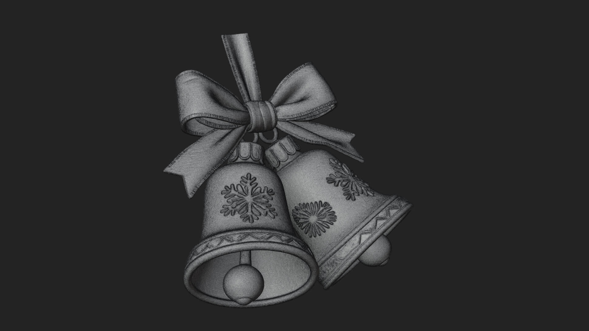 Golden Christmas Bells Ornament Design 4 3D Print Model 3D Model