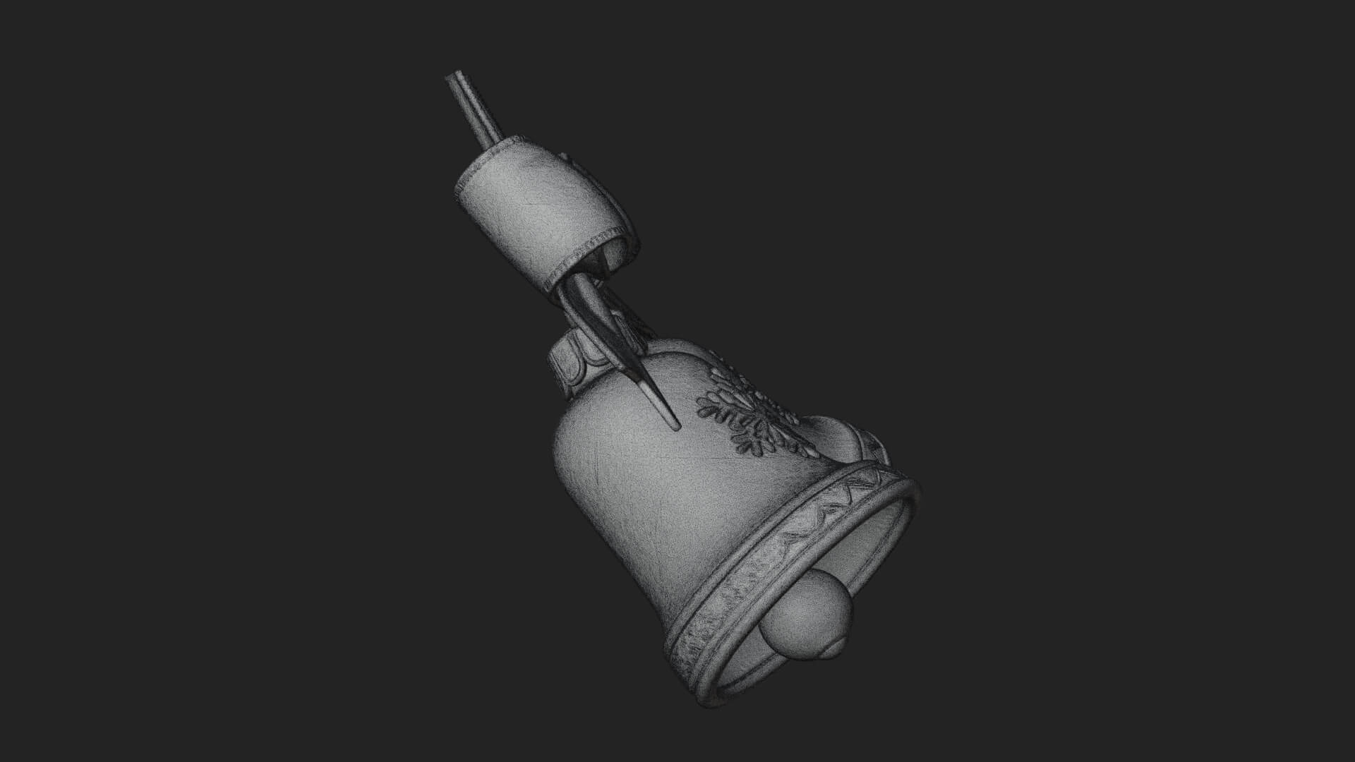 Golden Christmas Bells Ornament Design 4 3D Print Model 3D Model