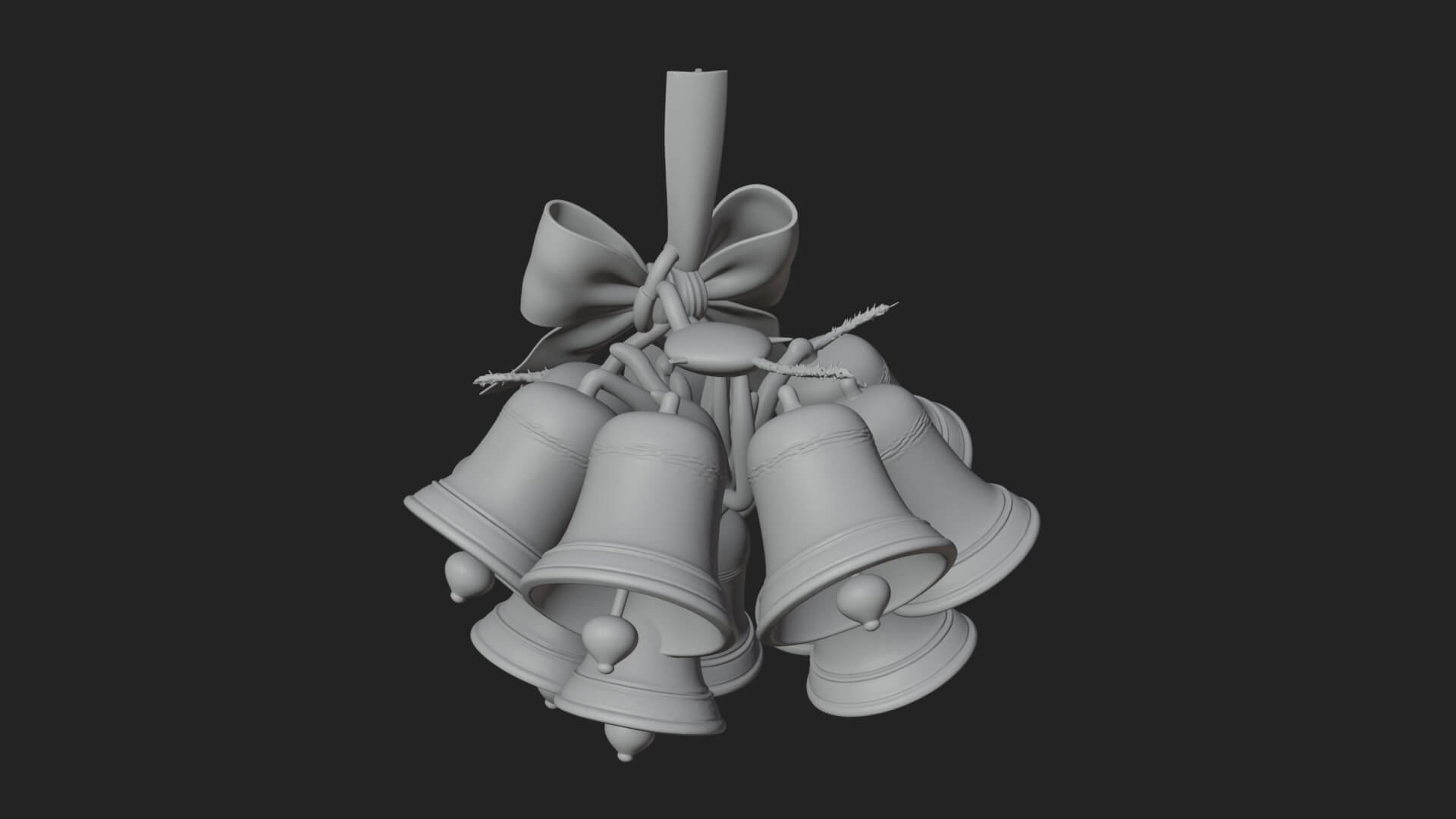 Golden Christmas Bells Ornament Design 7 3D Print Model 3D Model