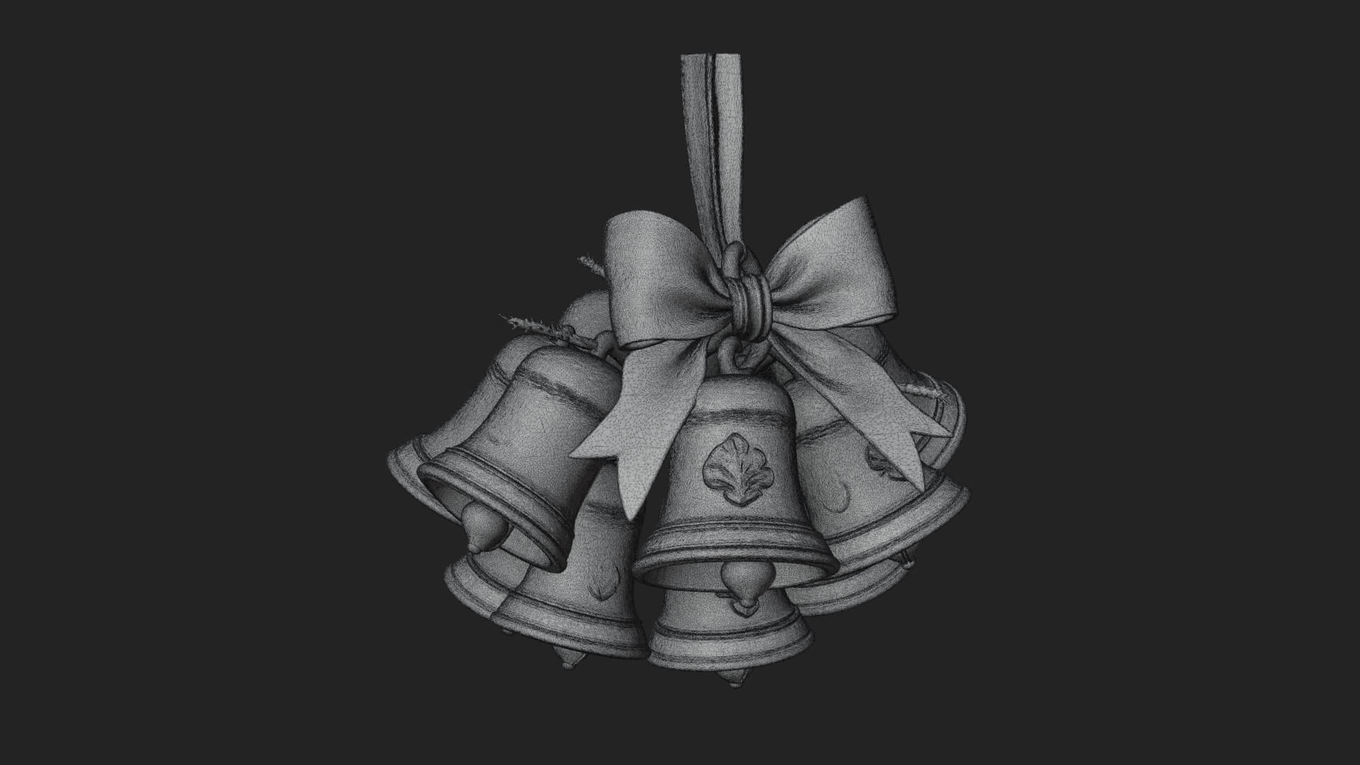 Golden Christmas Bells Ornament Design 7 3D Print Model 3D Model