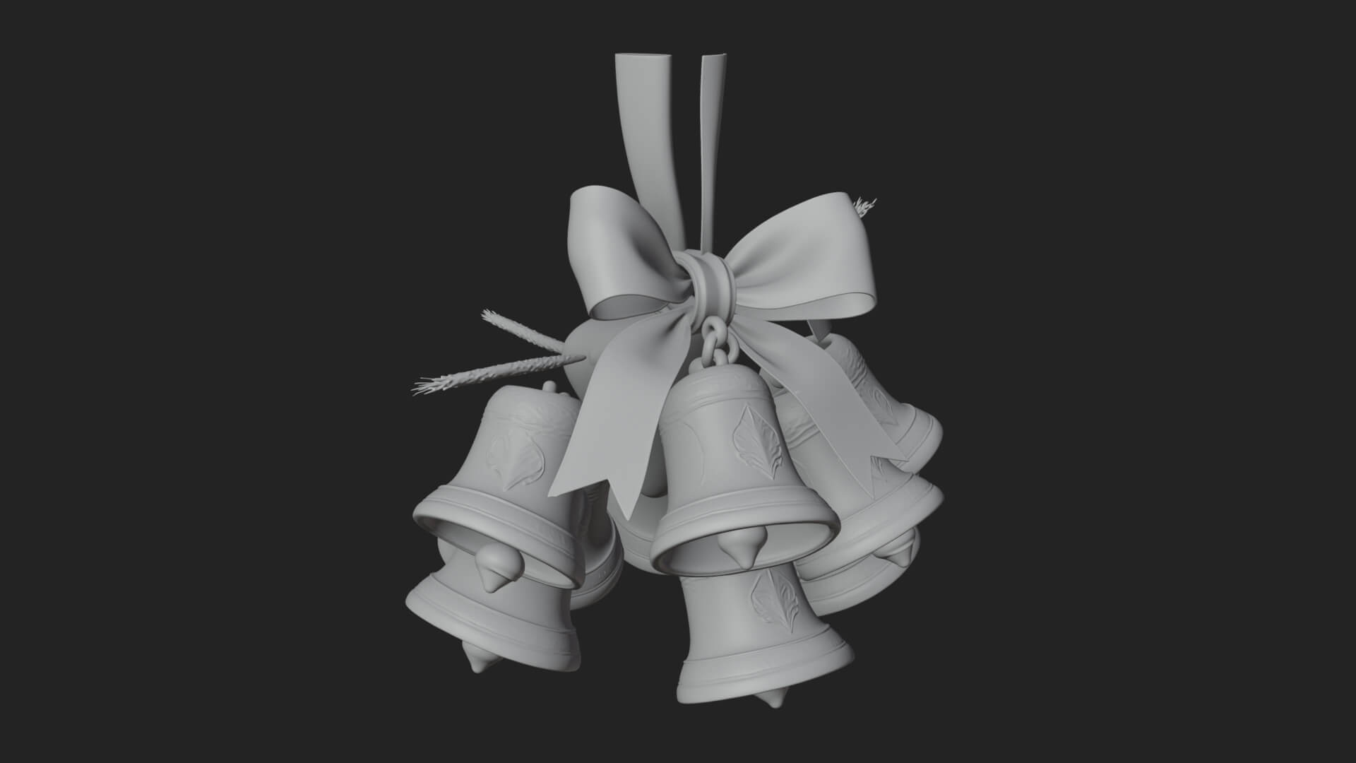Golden Christmas Bells Ornament Design 8 3D Print Model 3D Model