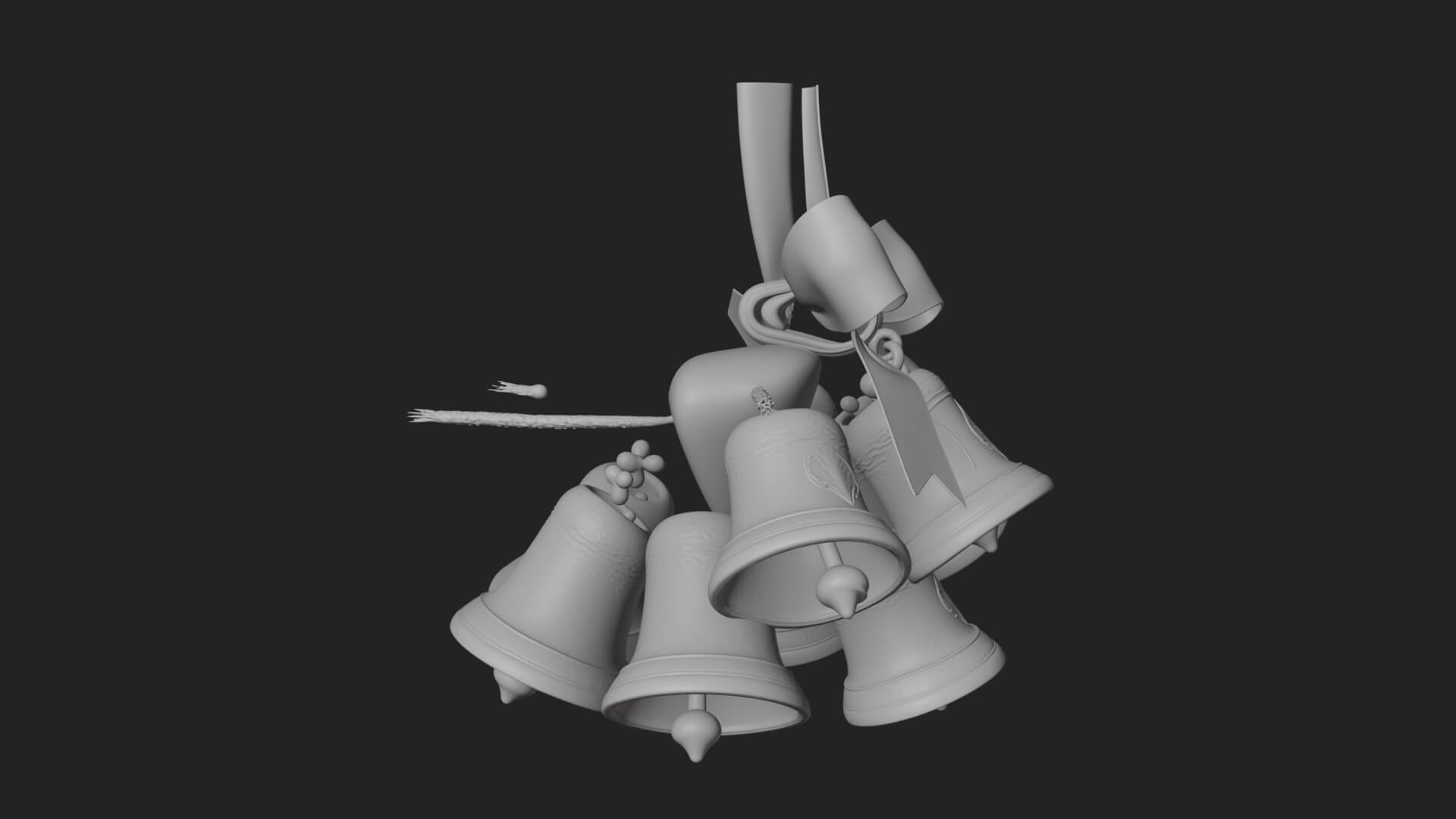 Golden Christmas Bells Ornament Design 8 3D Print Model 3D Model