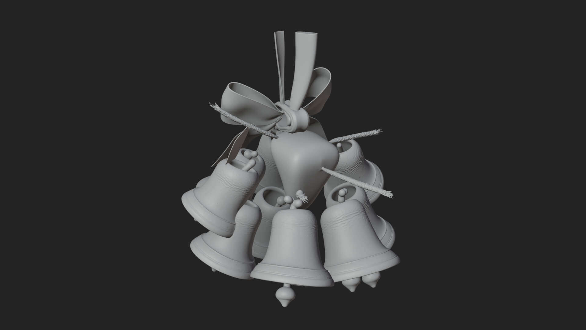 Golden Christmas Bells Ornament Design 8 3D Print Model 3D Model