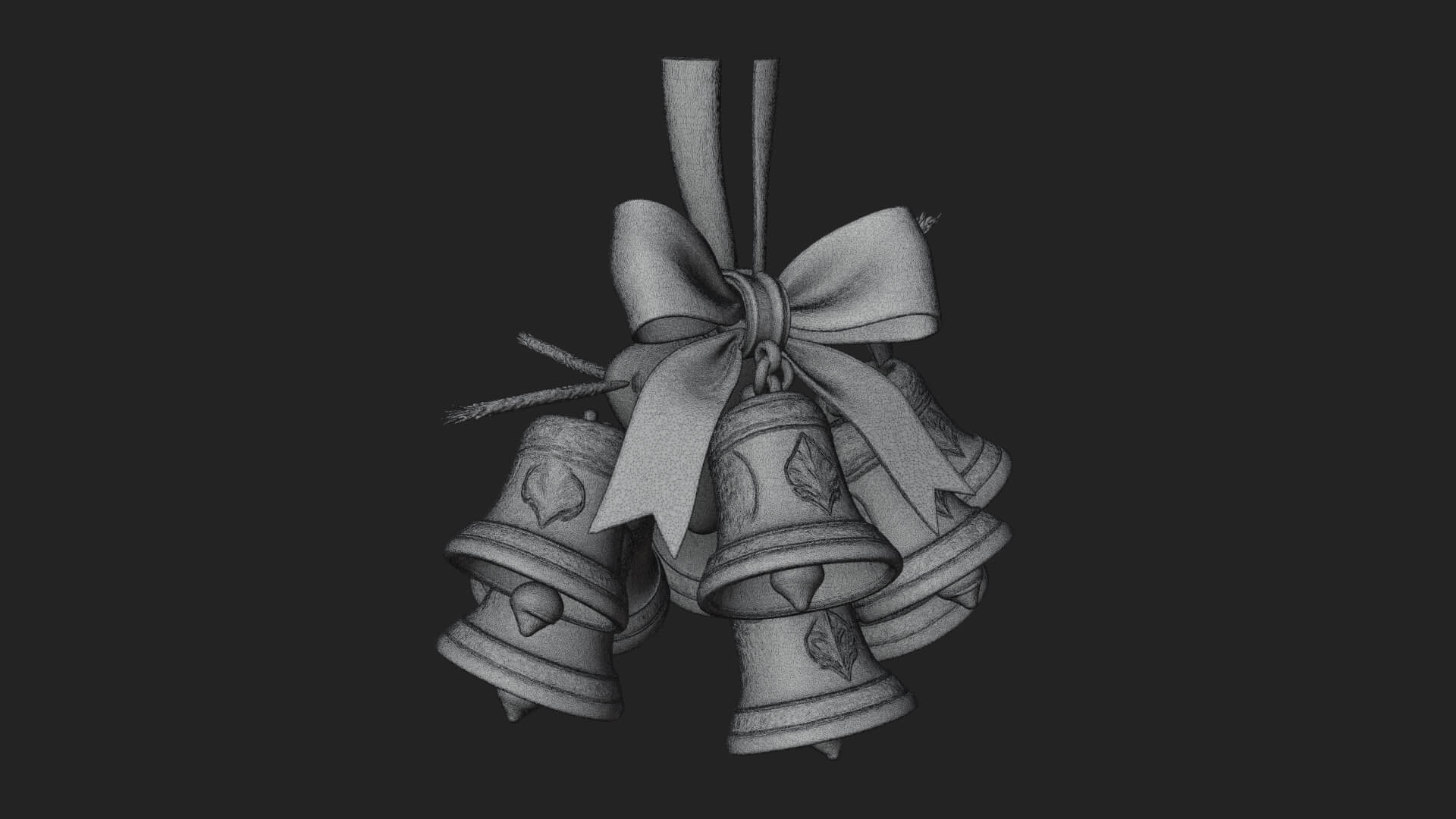 Golden Christmas Bells Ornament Design 8 3D Print Model 3D Model