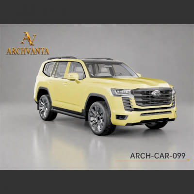 Golden Utility Off Road SUV - High Detail 3D Model