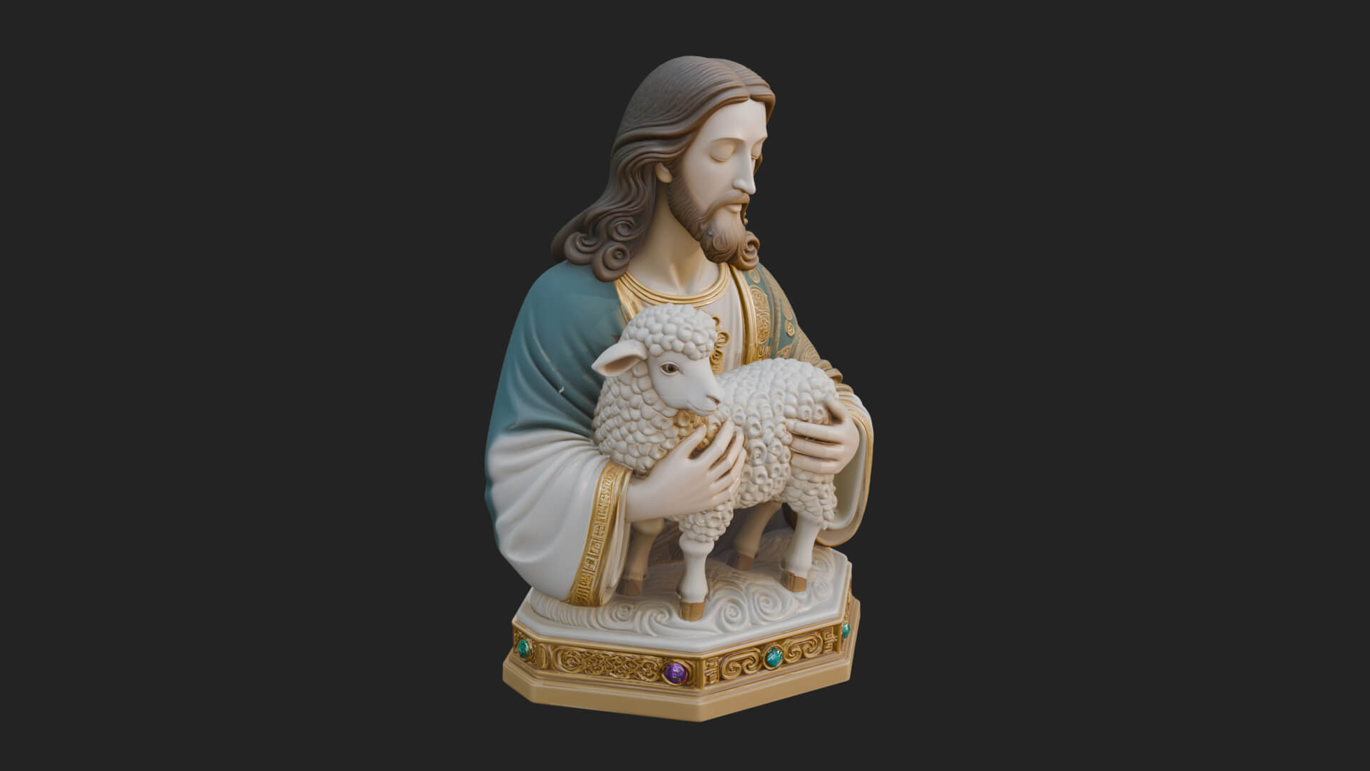 Good Shepherd Lamb Bust Statue Design 1 3D Print Model 3D Model