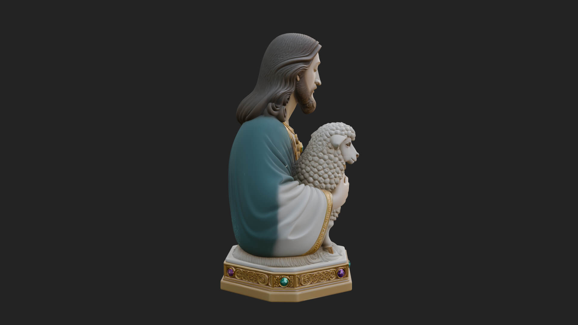 Good Shepherd Lamb Bust Statue Design 1 3D Print Model 3D Model