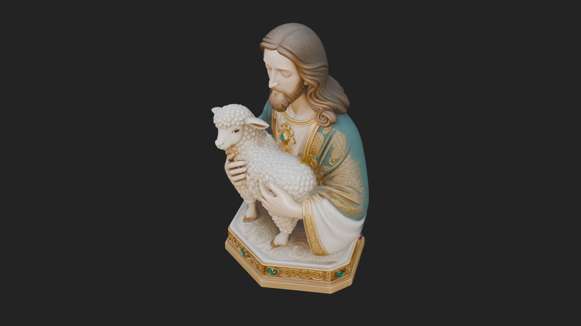 Good Shepherd Lamb Bust Statue Design 1 3D Print Model 3D Model