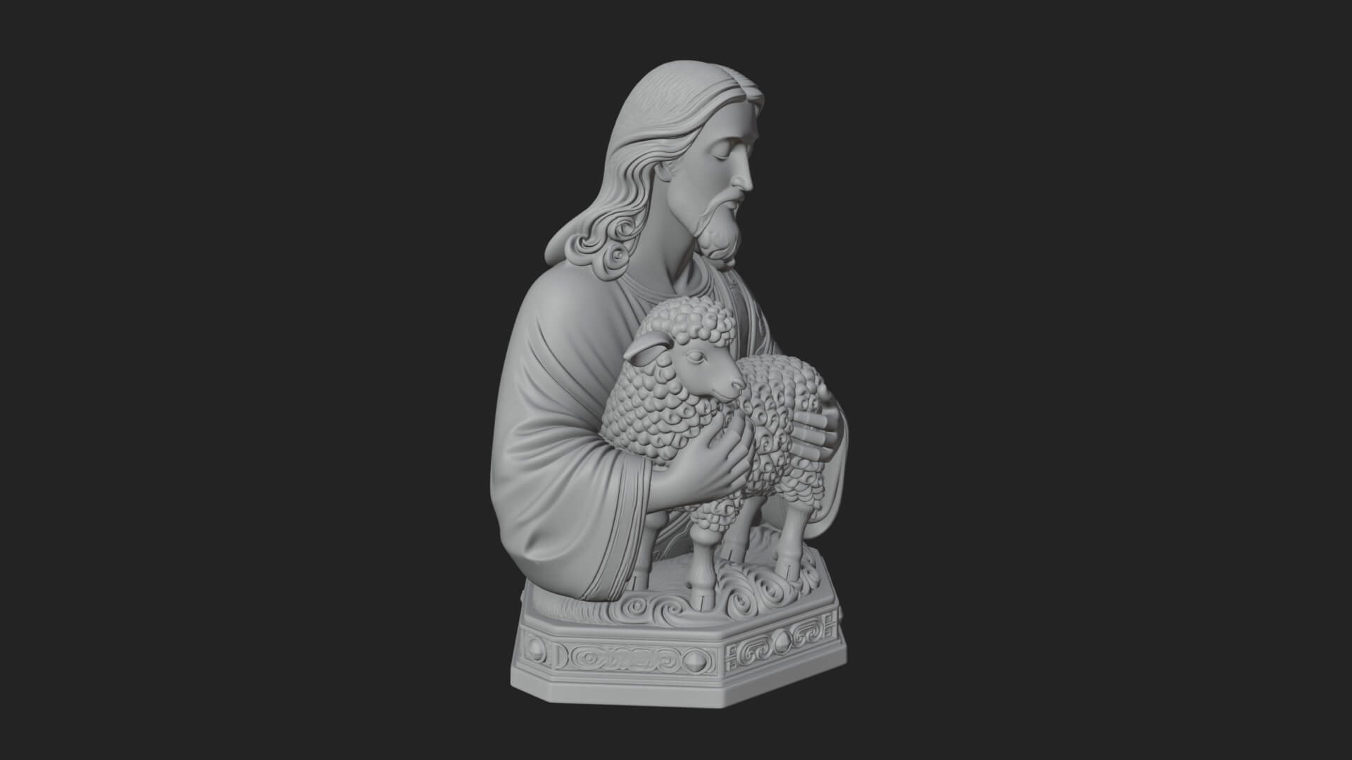 Good Shepherd Lamb Bust Statue Design 1 3D Print Model 3D Model