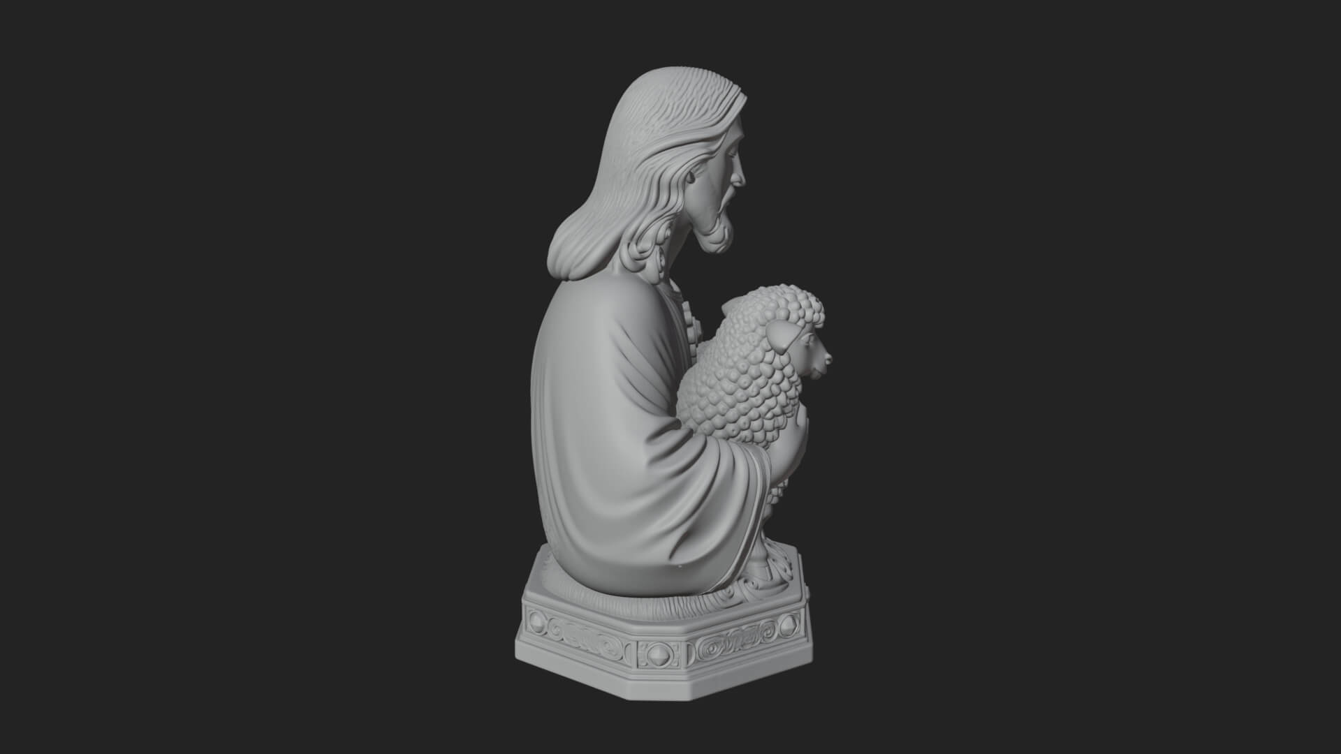 Good Shepherd Lamb Bust Statue Design 1 3D Print Model 3D Model