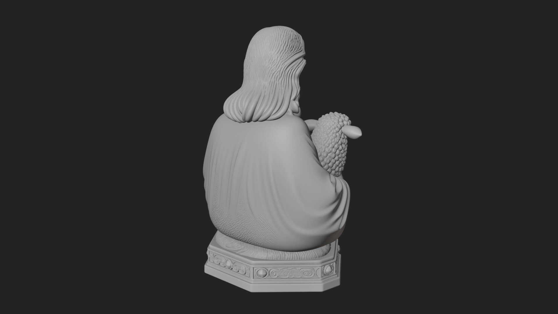 Good Shepherd Lamb Bust Statue Design 1 3D Print Model 3D Model