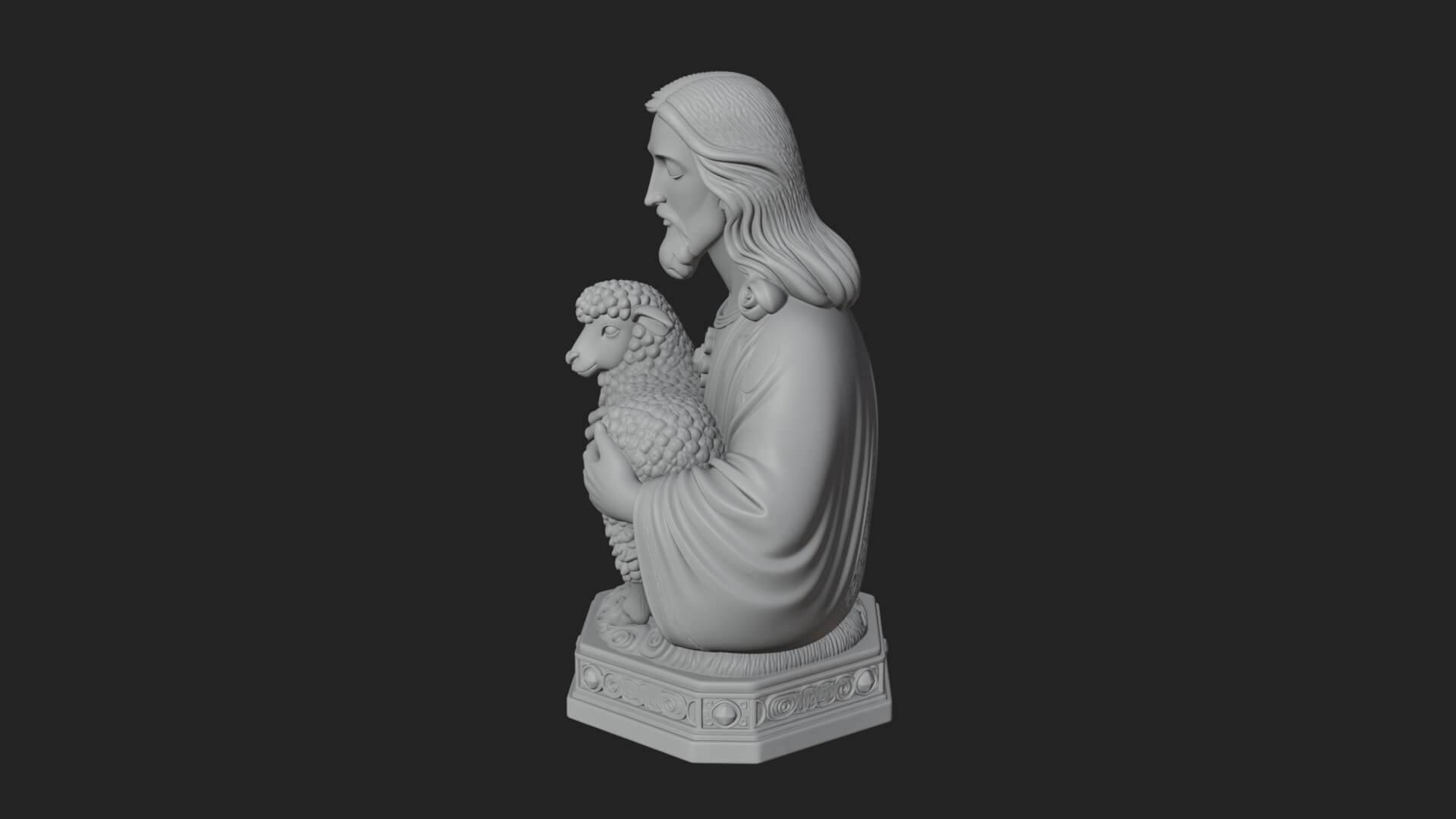 Good Shepherd Lamb Bust Statue Design 1 3D Print Model 3D Model