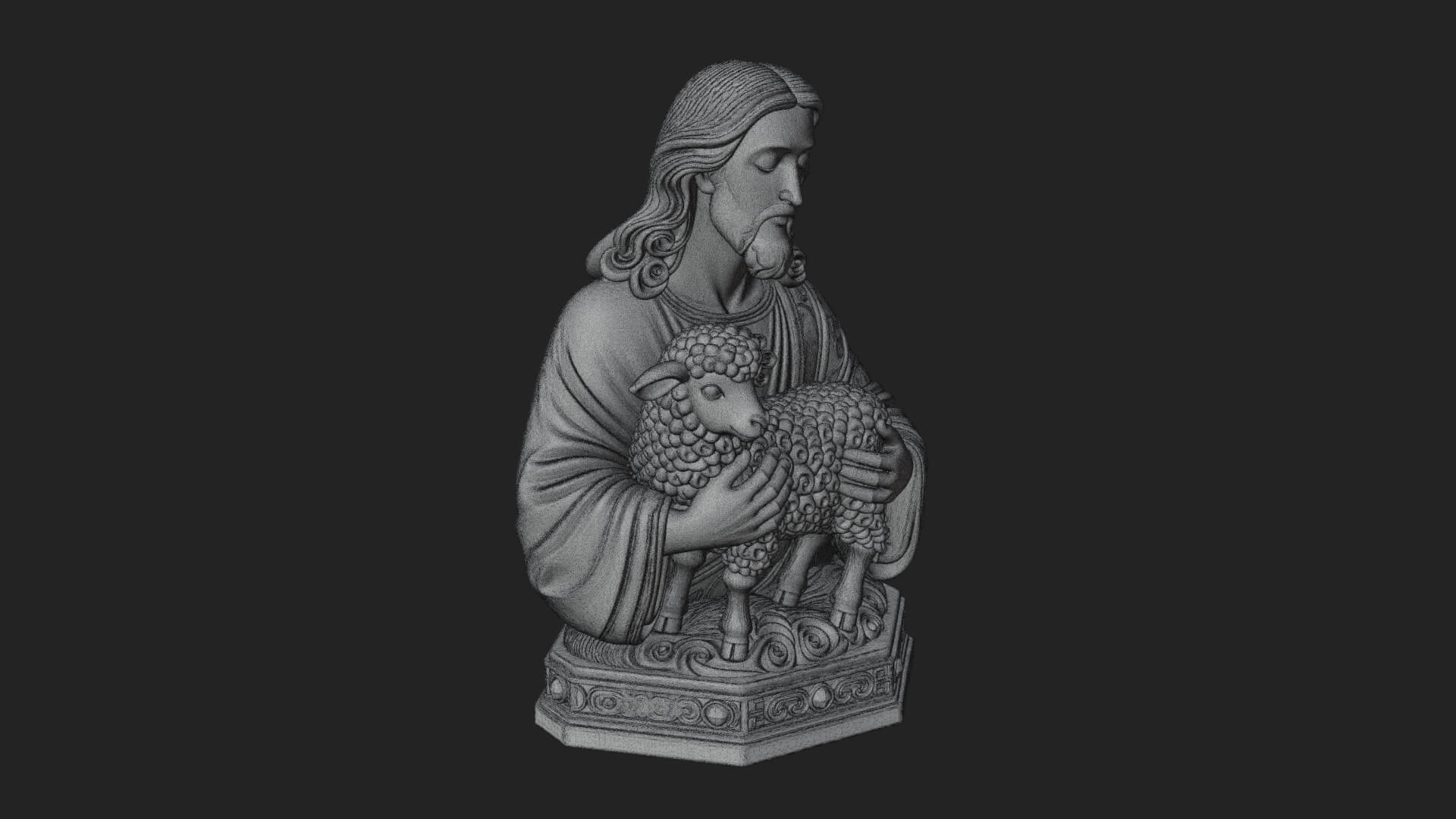 Good Shepherd Lamb Bust Statue Design 1 3D Print Model 3D Model