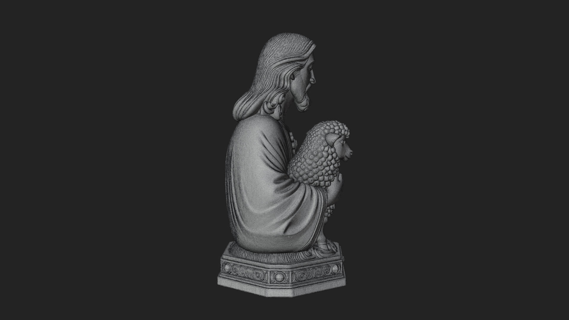 Good Shepherd Lamb Bust Statue Design 1 3D Print Model 3D Model