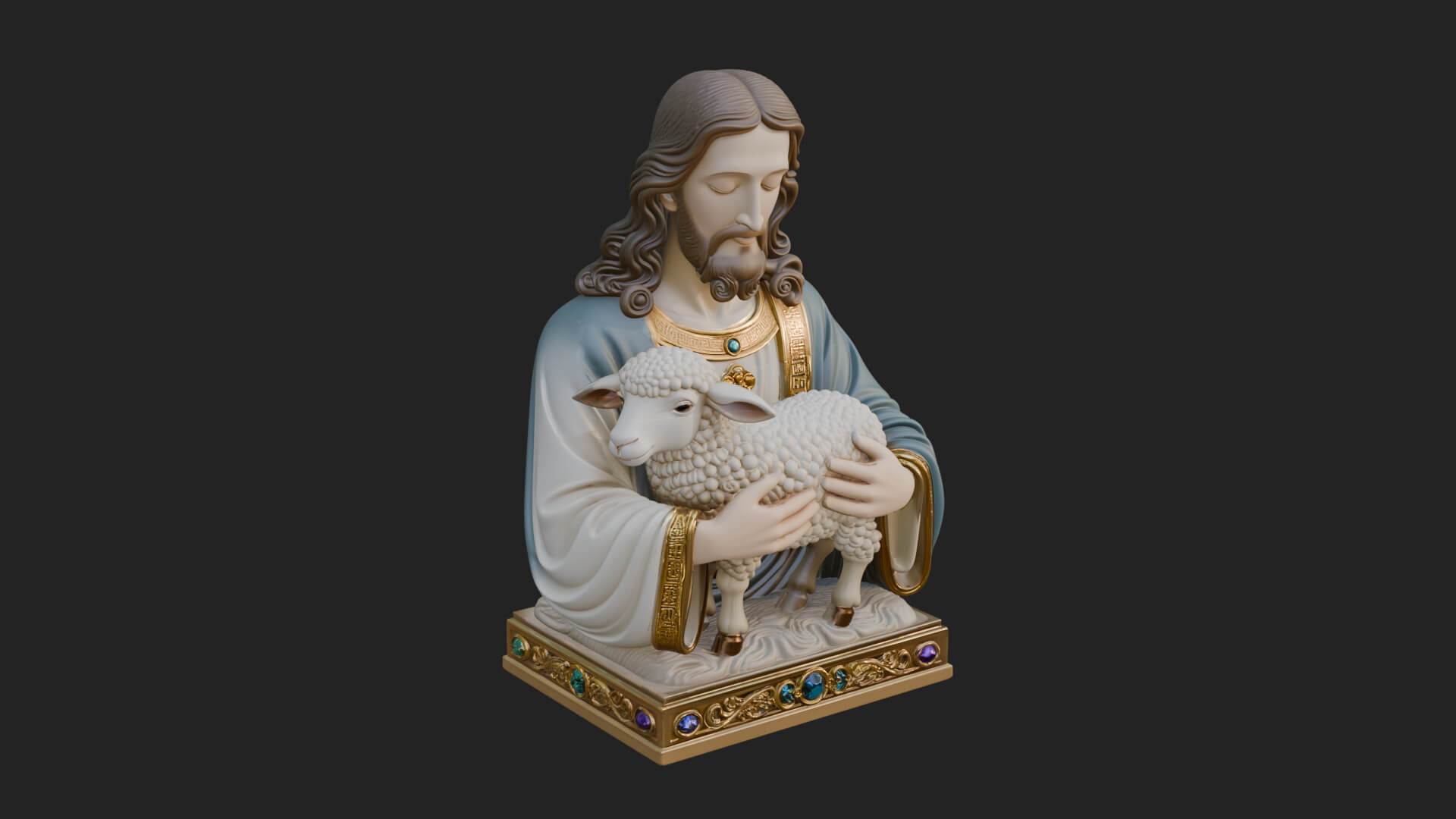 Good Shepherd Lamb Bust Statue Design 2 3D Print Model 3D Model