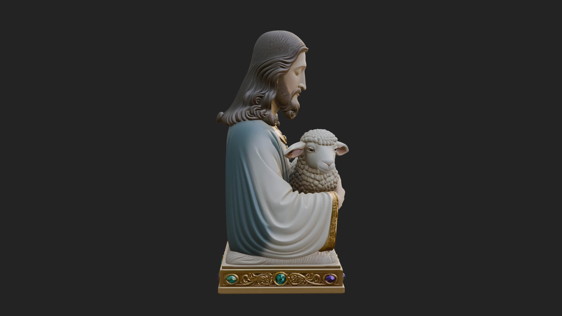 Good Shepherd Lamb Bust Statue Design 2 3D Print Model 3D Model