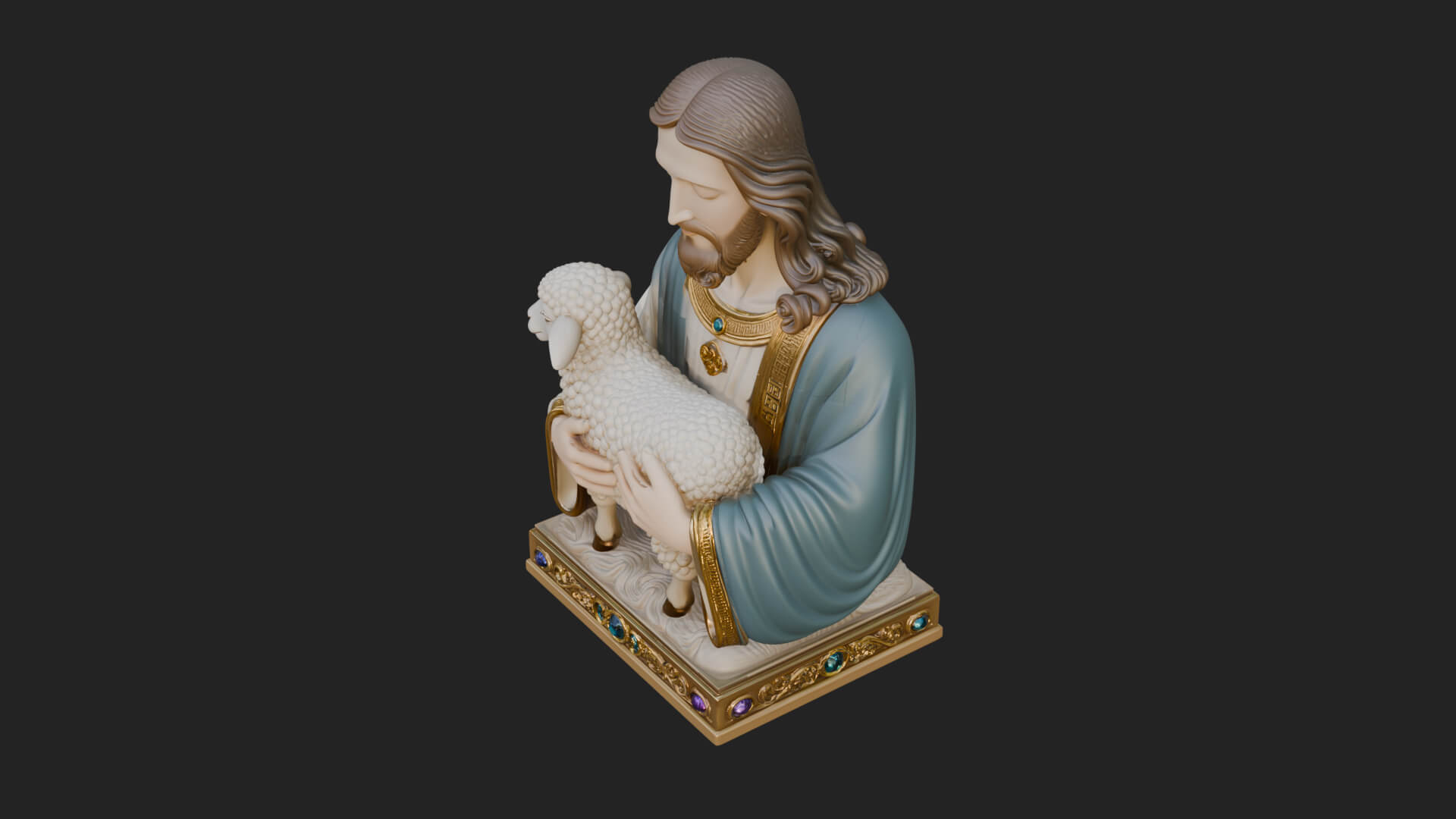 Good Shepherd Lamb Bust Statue Design 2 3D Print Model 3D Model