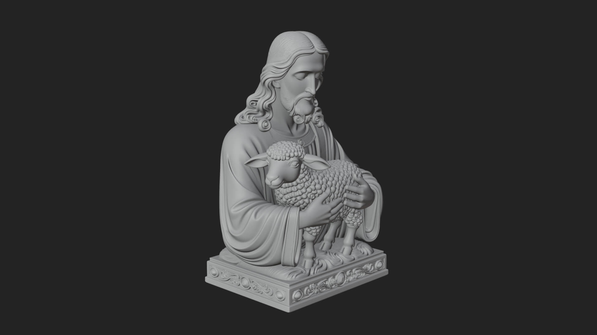 Good Shepherd Lamb Bust Statue Design 2 3D Print Model 3D Model