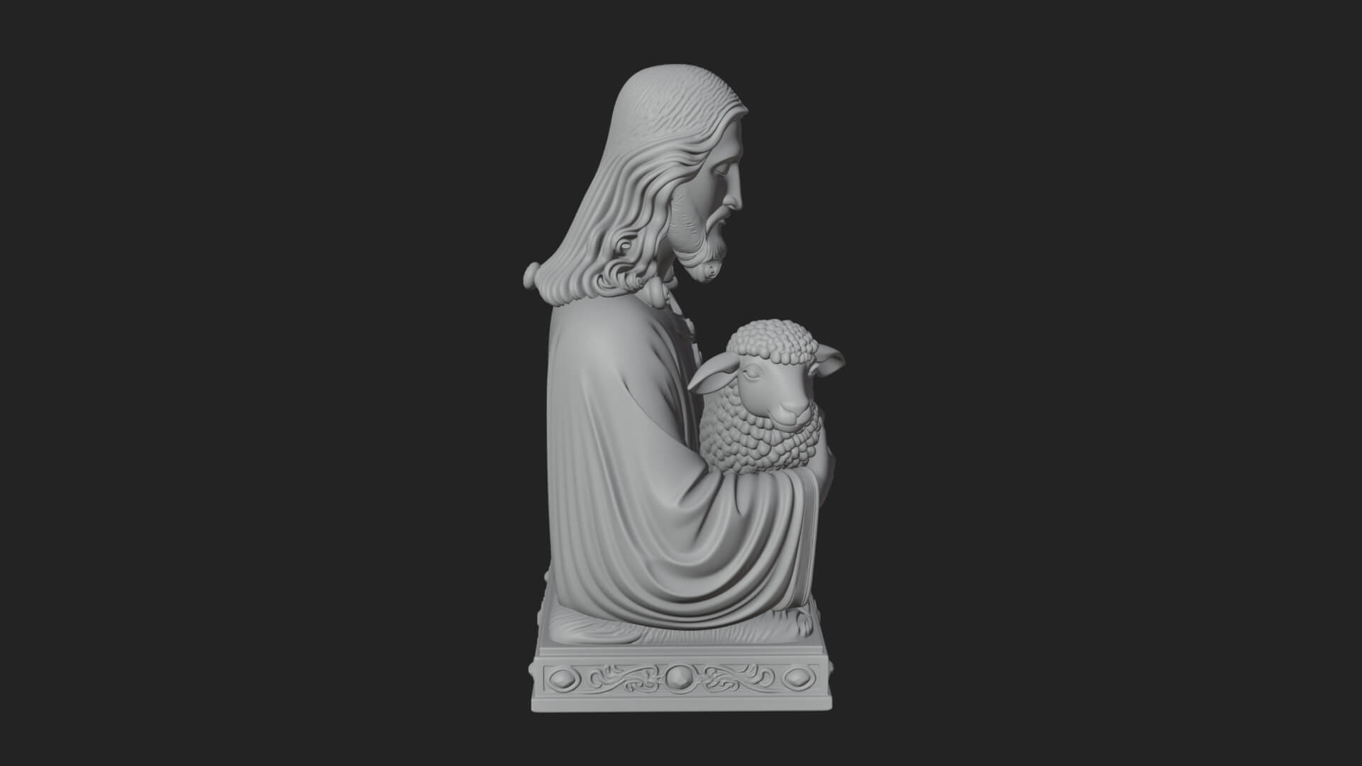 Good Shepherd Lamb Bust Statue Design 2 3D Print Model 3D Model