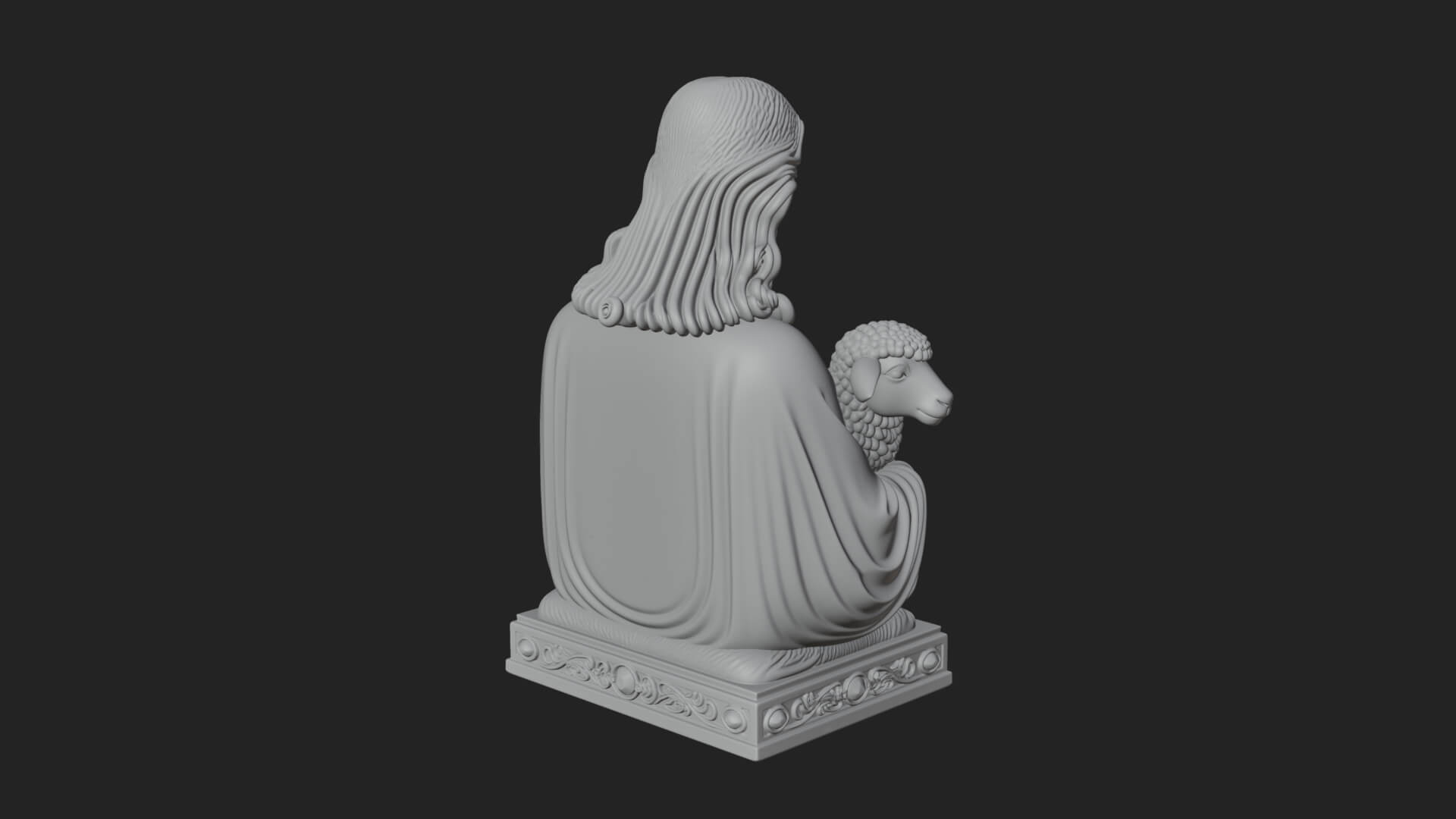 Good Shepherd Lamb Bust Statue Design 2 3D Print Model 3D Model