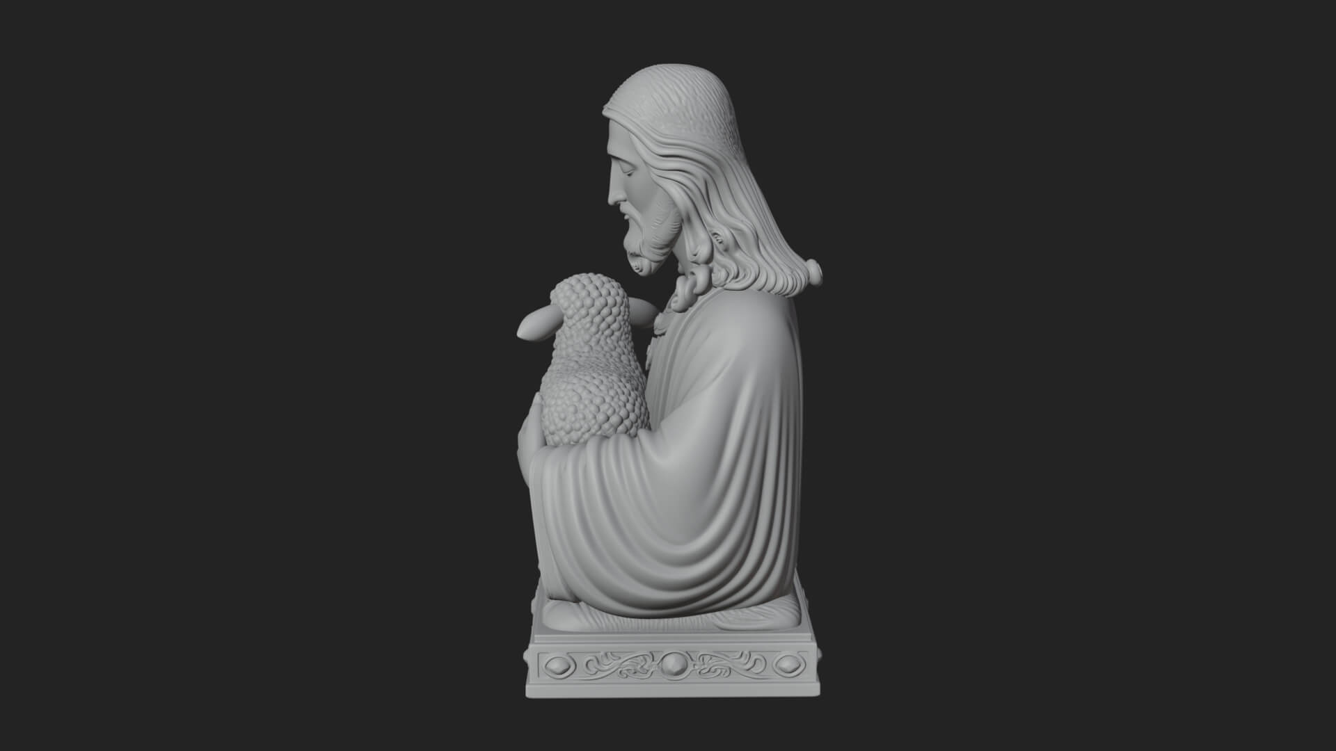 Good Shepherd Lamb Bust Statue Design 2 3D Print Model 3D Model