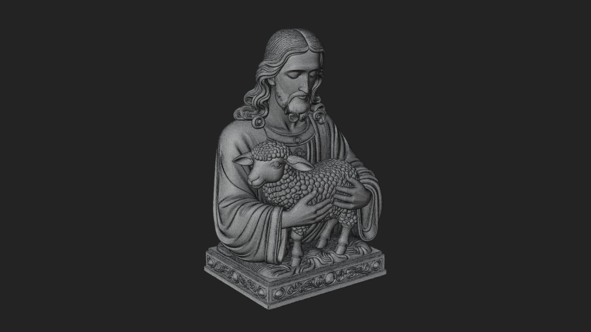 Good Shepherd Lamb Bust Statue Design 2 3D Print Model 3D Model