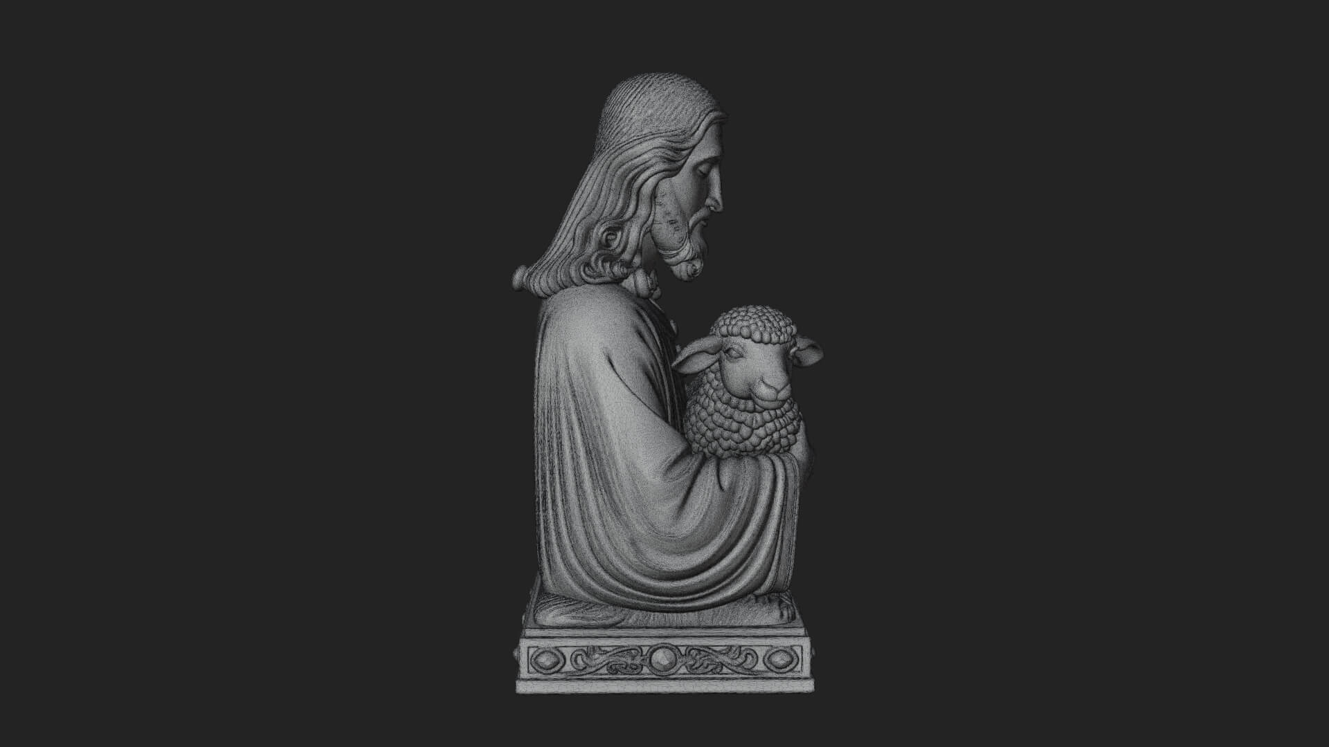 Good Shepherd Lamb Bust Statue Design 2 3D Print Model 3D Model