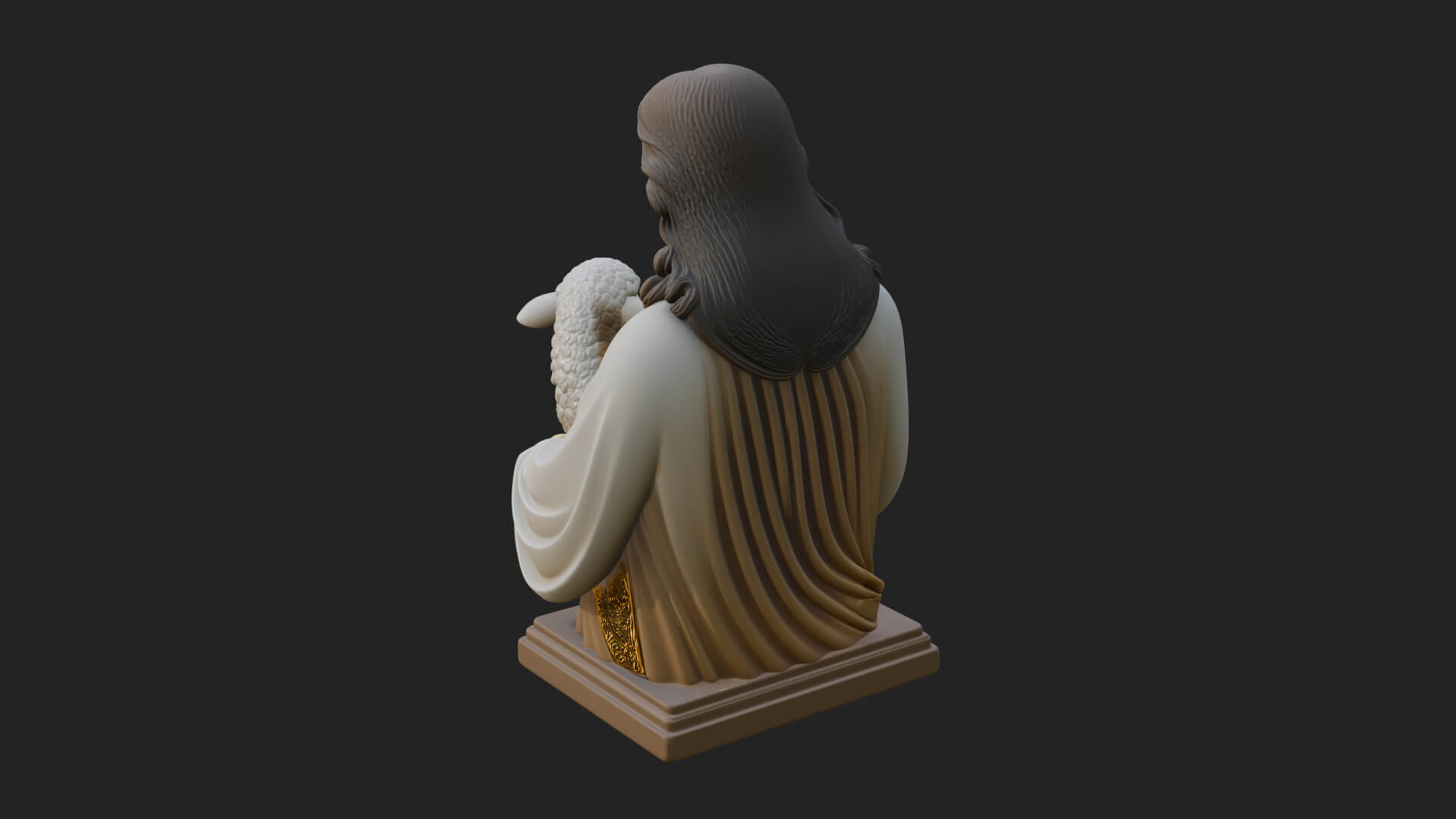 Good Shepherd Lamb Bust Statue Design 3 3D Print Model 3D Model
