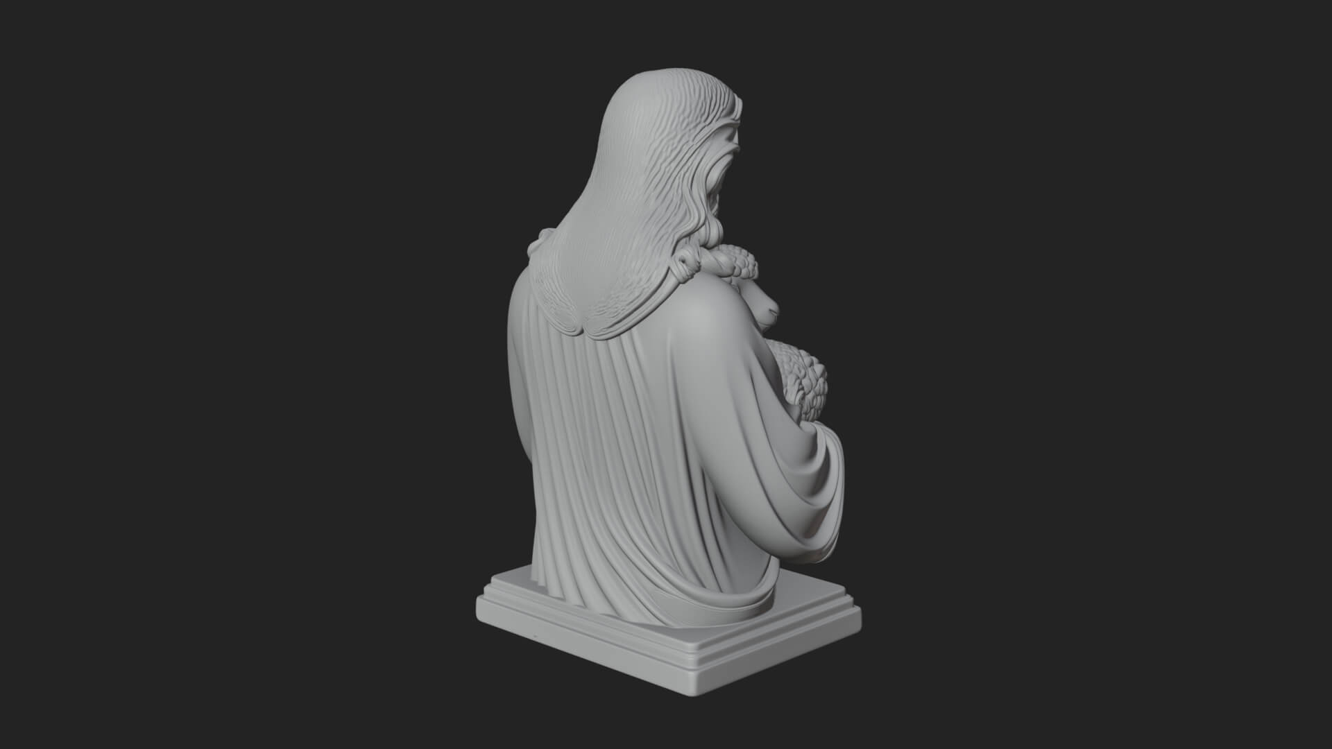 Good Shepherd Lamb Bust Statue Design 3 3D Print Model 3D Model