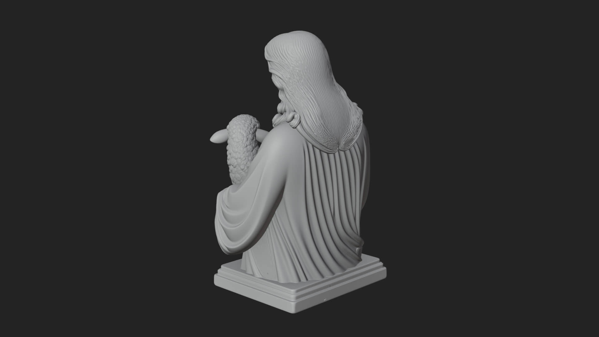 Good Shepherd Lamb Bust Statue Design 3 3D Print Model 3D Model