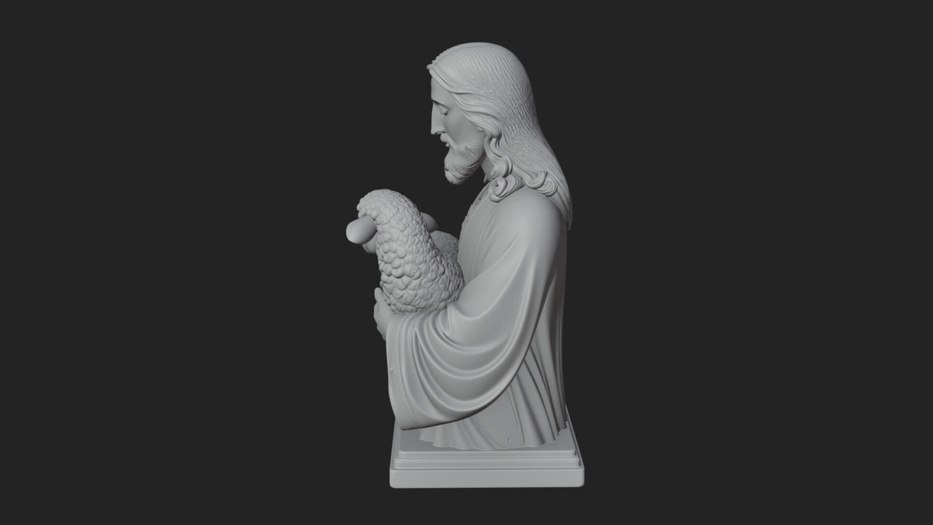 Good Shepherd Lamb Bust Statue Design 3 3D Print Model 3D Model