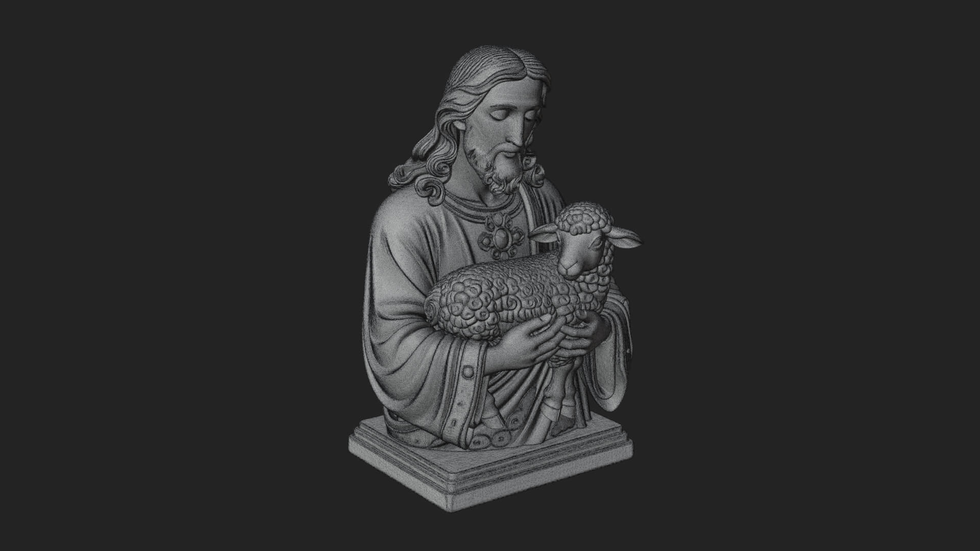 Good Shepherd Lamb Bust Statue Design 3 3D Print Model 3D Model