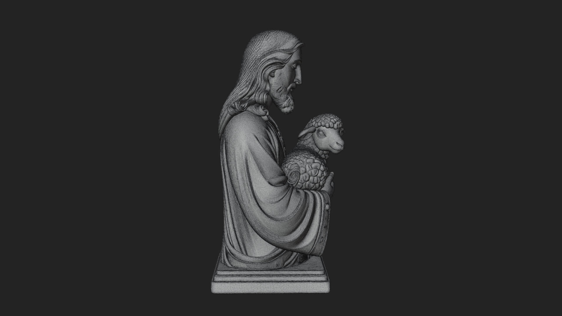 Good Shepherd Lamb Bust Statue Design 3 3D Print Model 3D Model