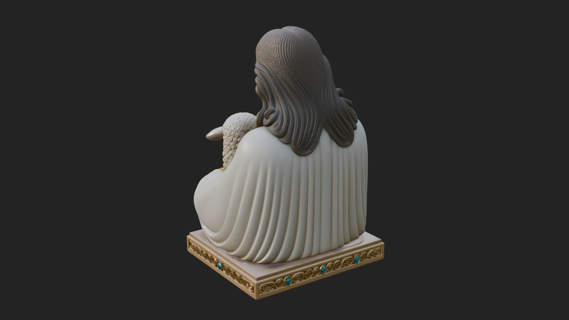 Good Shepherd Lamb Bust Statue Design 4 3D Print Model 3D Model