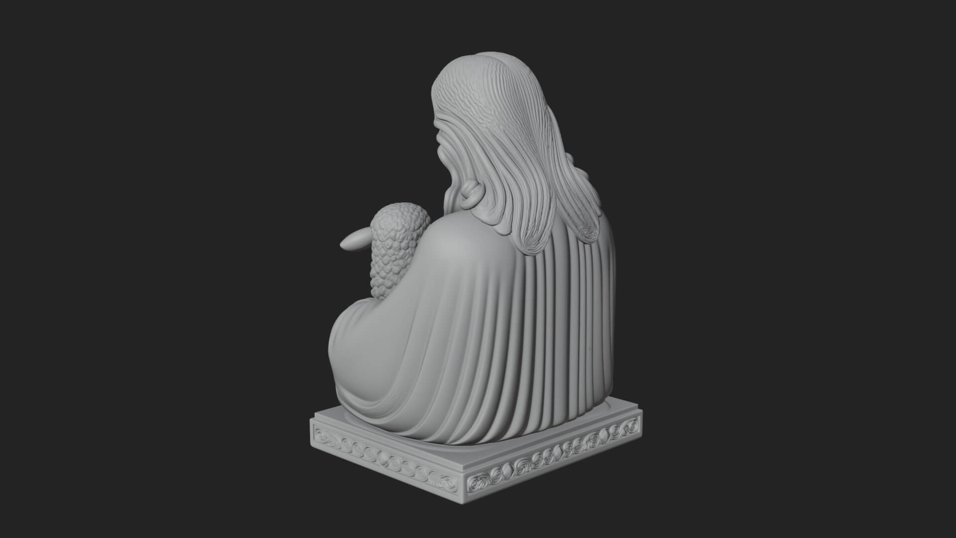 Good Shepherd Lamb Bust Statue Design 4 3D Print Model 3D Model