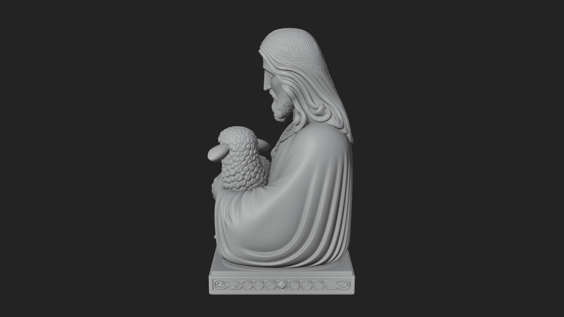 Good Shepherd Lamb Bust Statue Design 4 3D Print Model 3D Model