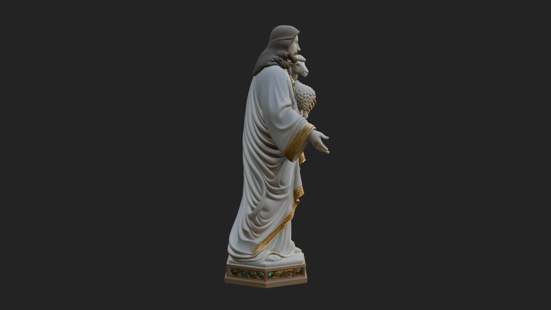 Good Shepherd with Lamb Statue Design 1 3D Print Model 3D Model