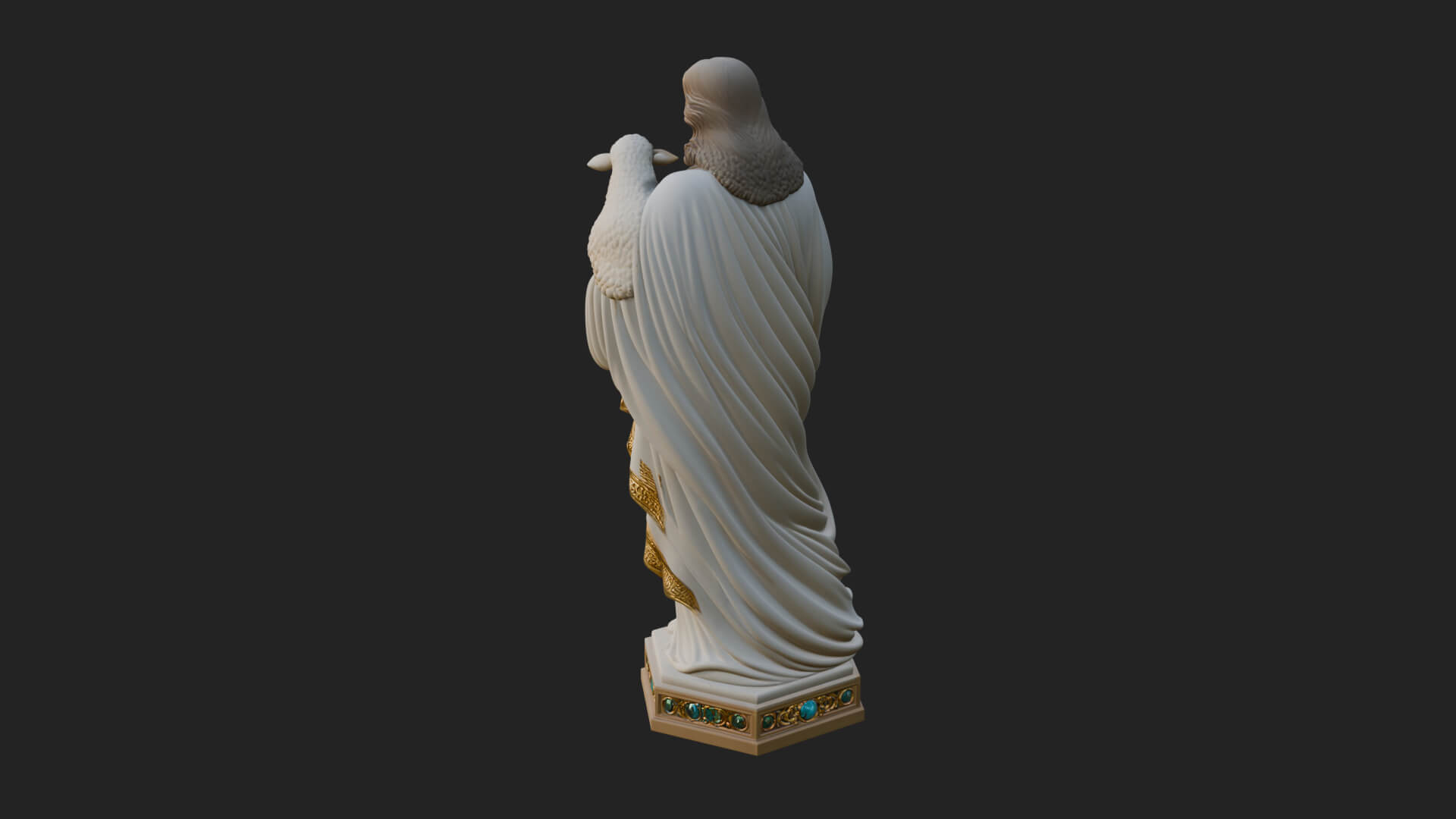 Good Shepherd with Lamb Statue Design 1 3D Print Model 3D Model