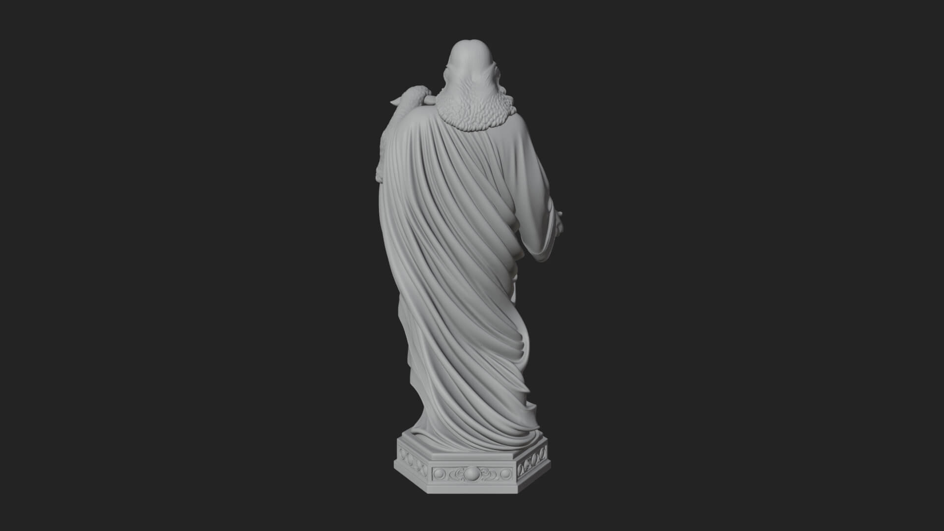 Good Shepherd with Lamb Statue Design 1 3D Print Model 3D Model