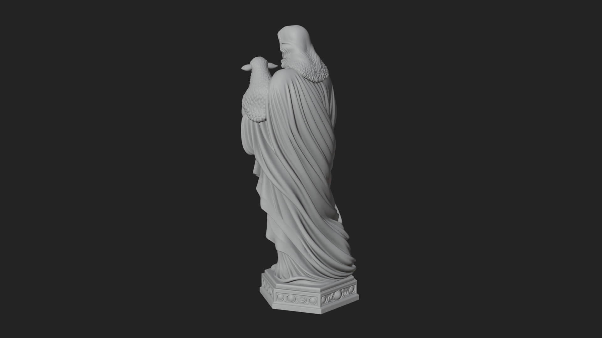 Good Shepherd with Lamb Statue Design 1 3D Print Model 3D Model
