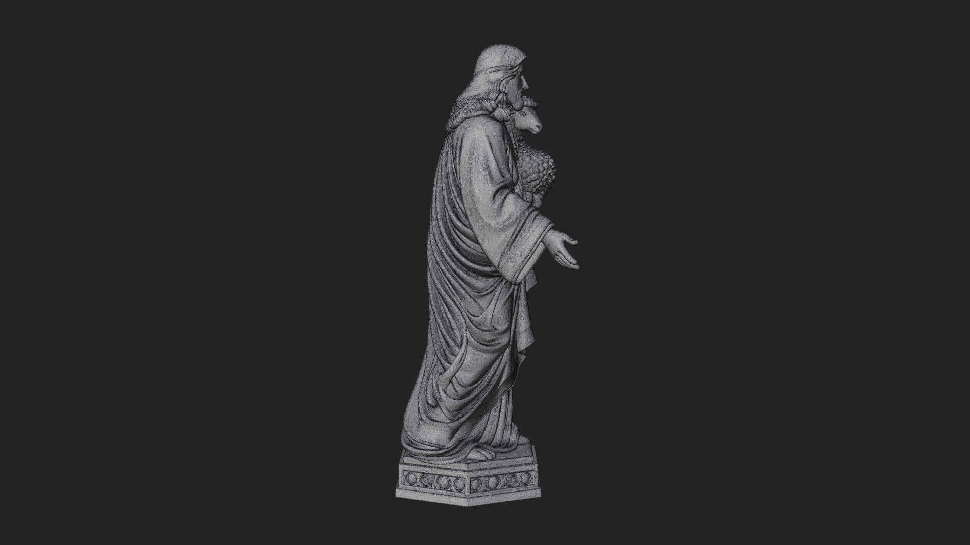 Good Shepherd with Lamb Statue Design 1 3D Print Model 3D Model