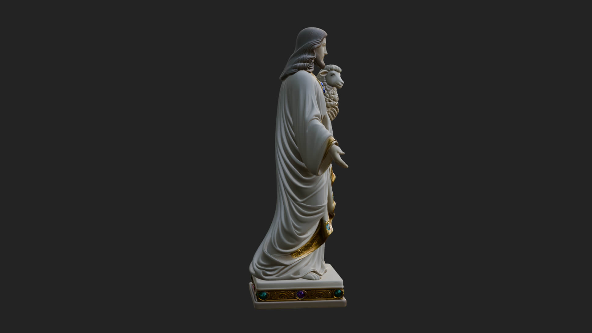 Good Shepherd with Lamb Statue Design 2 3D Print Model 3D Model