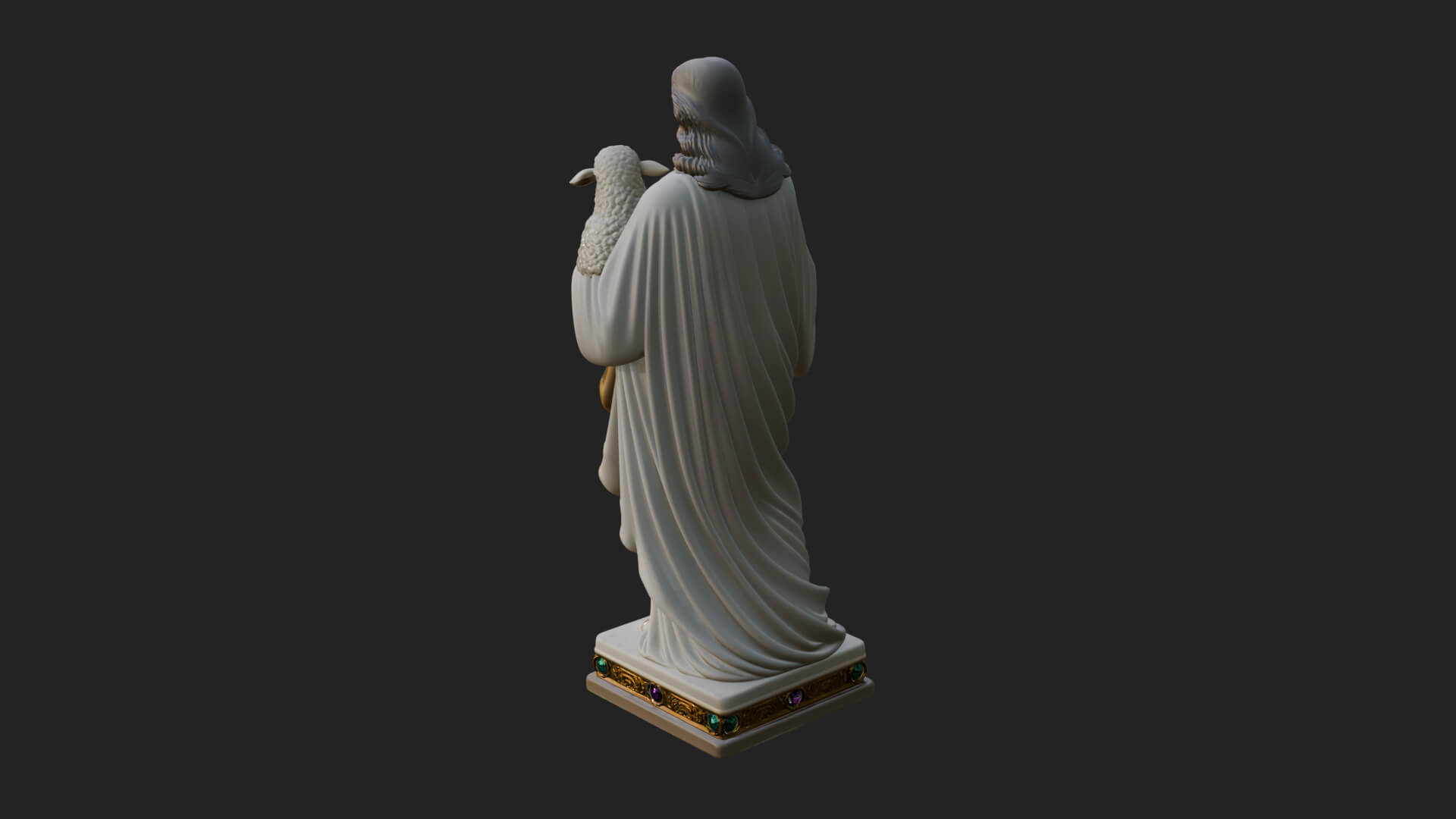 Good Shepherd with Lamb Statue Design 2 3D Print Model 3D Model